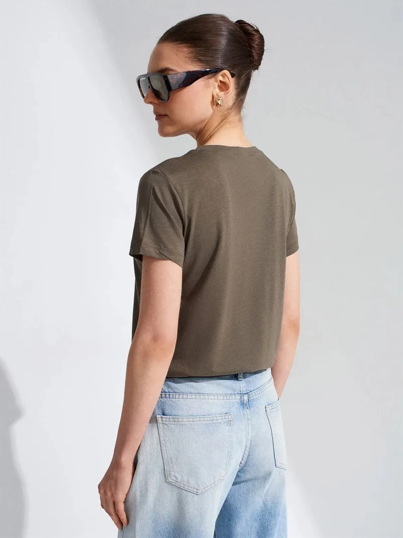 ديلفين Dilvin Women's Crew Neck Short Sleeve T-Shirt