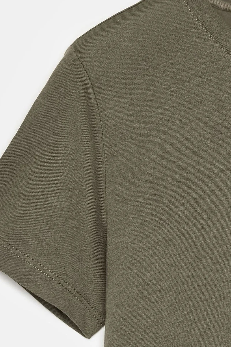 Dilvin Khaki Green DILVIN Women's Crew Neck Short Sleeve T-Shirt for Women | Best Price UAE