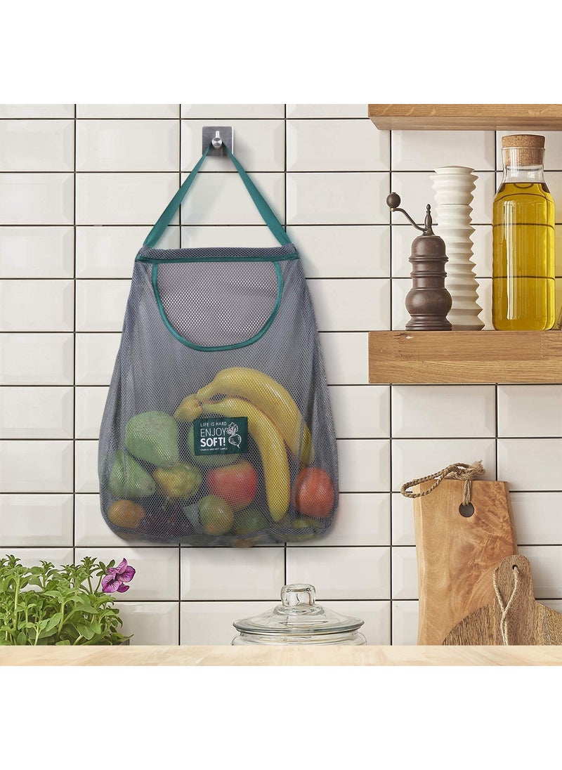 PURCHASE PLUSE PURCHASE PLUSE Reusable Hanging Mesh Storage Bags Kitchen Hanging Storage Net Bag Washable Breathable Net Bag for Fruit Vegetable Garlic Onion Potatoes Hanging Storage Bag 1 Pcs  - Image 3
