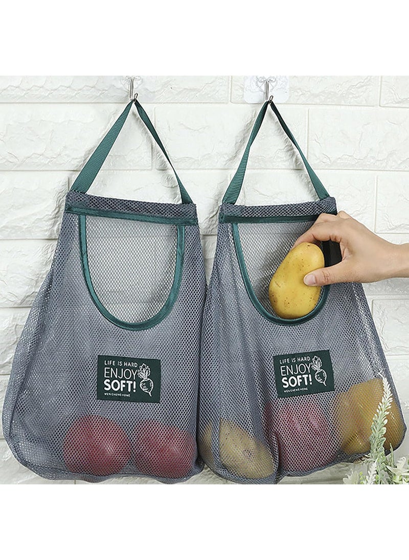 PURCHASE PLUSE PURCHASE PLUSE Reusable Hanging Mesh Storage Bags Kitchen Hanging Storage Net Bag Washable Breathable Net Bag for Fruit Vegetable Garlic Onion Potatoes Hanging Storage Bag 1 Pcs  - Image 5