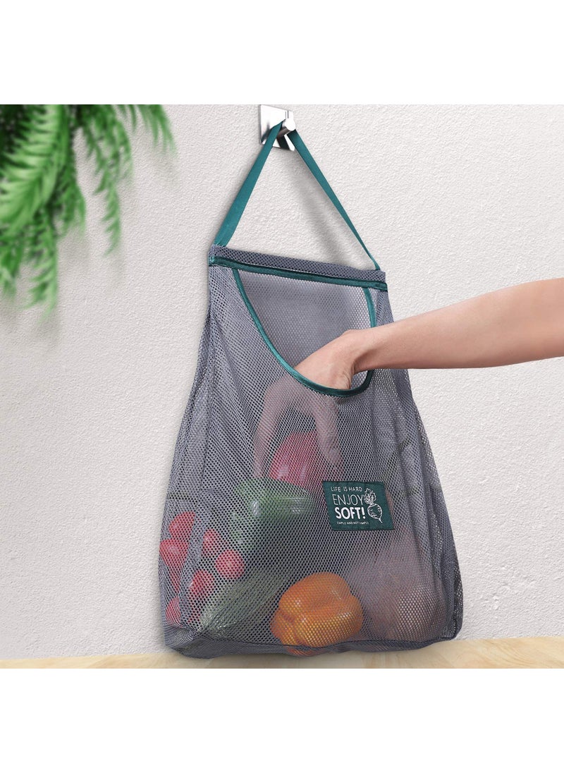 PURCHASE PLUSE PURCHASE PLUSE Reusable Hanging Mesh Storage Bags Kitchen Hanging Storage Net Bag Washable Breathable Net Bag for Fruit Vegetable Garlic Onion Potatoes Hanging Storage Bag 1 Pcs  - Image 1
