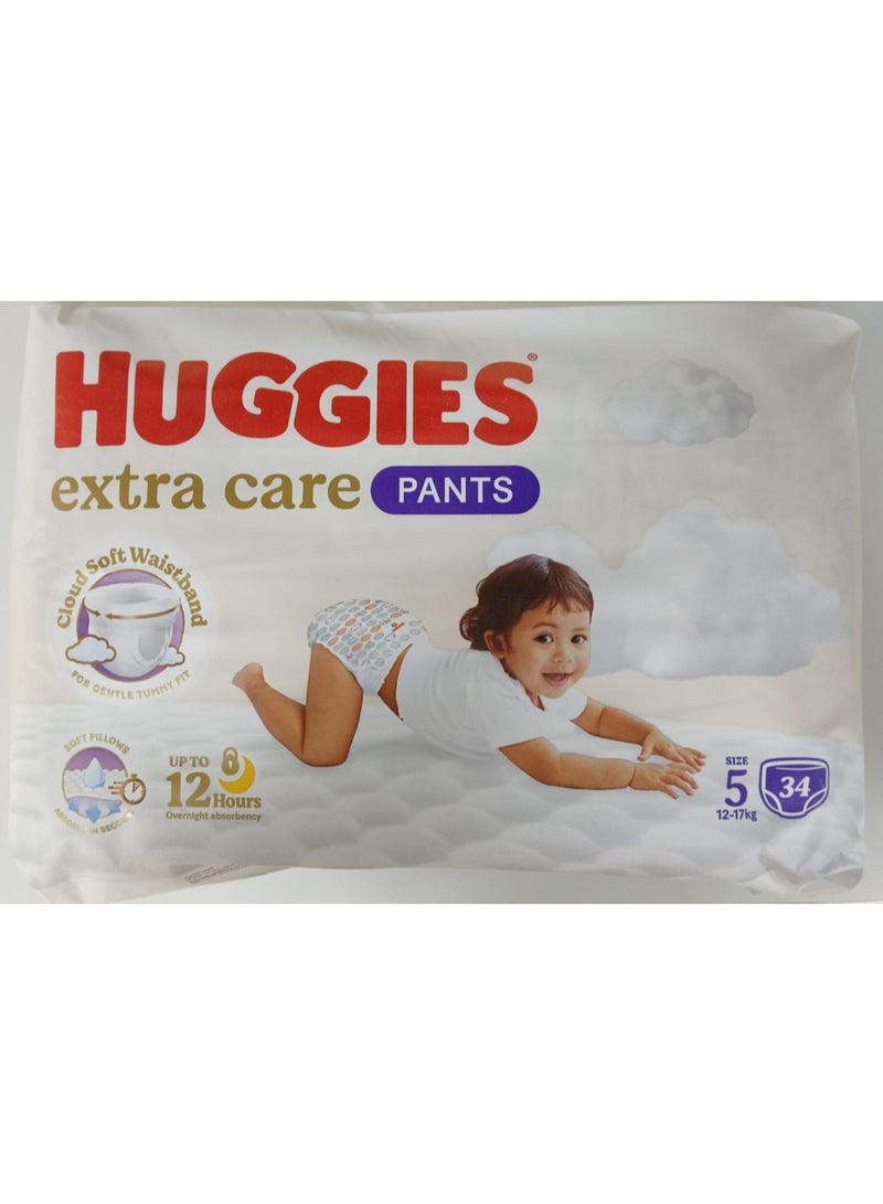 Huggies  extra care Diaper Pants Size 5 - 34 Diapers