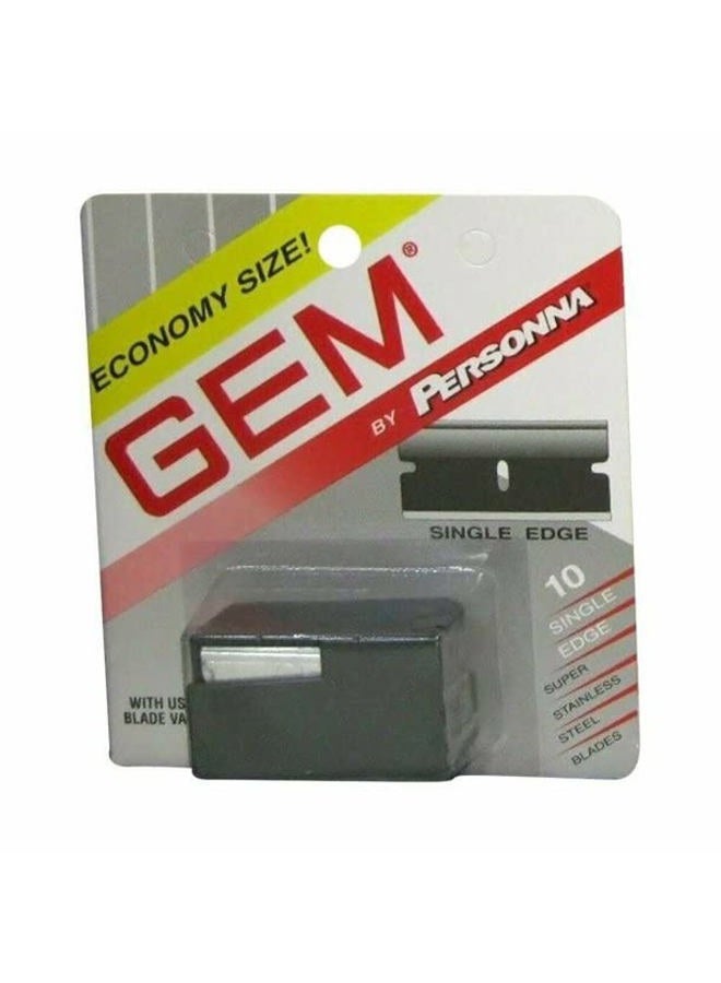 TXIN Gem Stainless Steel Single Edge Razor Blades 10 Ea (Pack Of 2) - Image 1