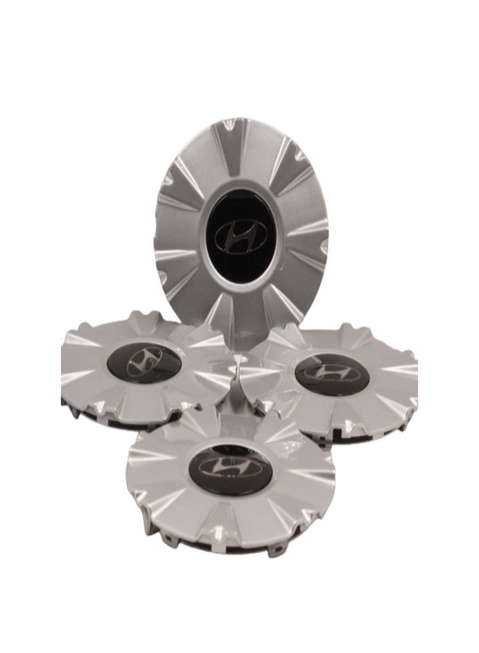Generic Brand Wheel Center Cap Set Compatible with Hyundai Sonata 2015–2017, Silver Wheel Hub Center Caps - Image 2