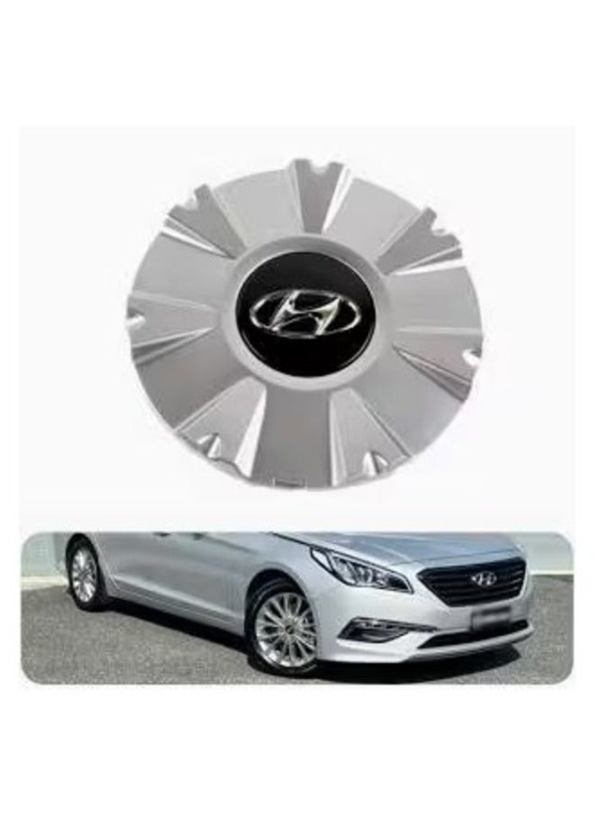 Generic Brand Wheel Center Cap Set Compatible with Hyundai Sonata 2015–2017, Silver Wheel Hub Center Caps - Image 1