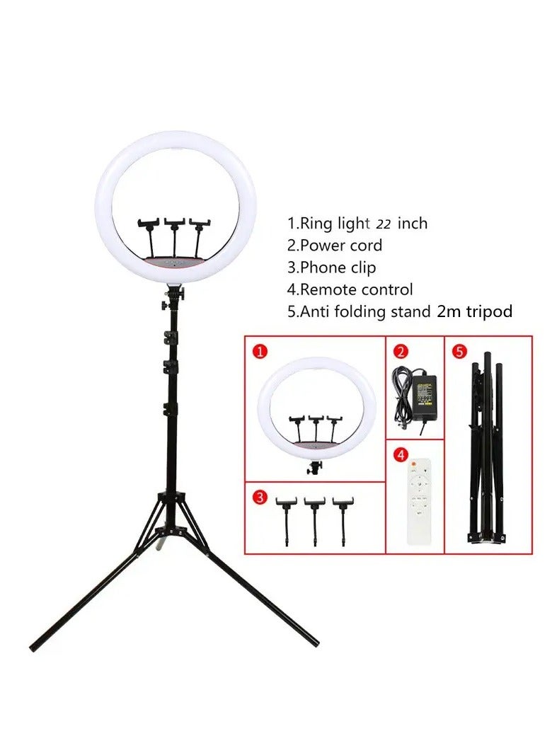 22 inch RGB LED Ring Light with Tripod Stand, Large Selfie Ring Light with Touch Panel Vlog Video Shooting - Image 3