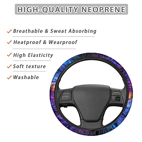 AFPANQZ Nebula Galaxy Design Steering Wheel Covers 14-15" inch Universal Fit Most Car Sedans SUVs Comfort Grip Comfortable Handmade Neoprene Breathable Steering Wheel Protector Blue Purple - Image 3
