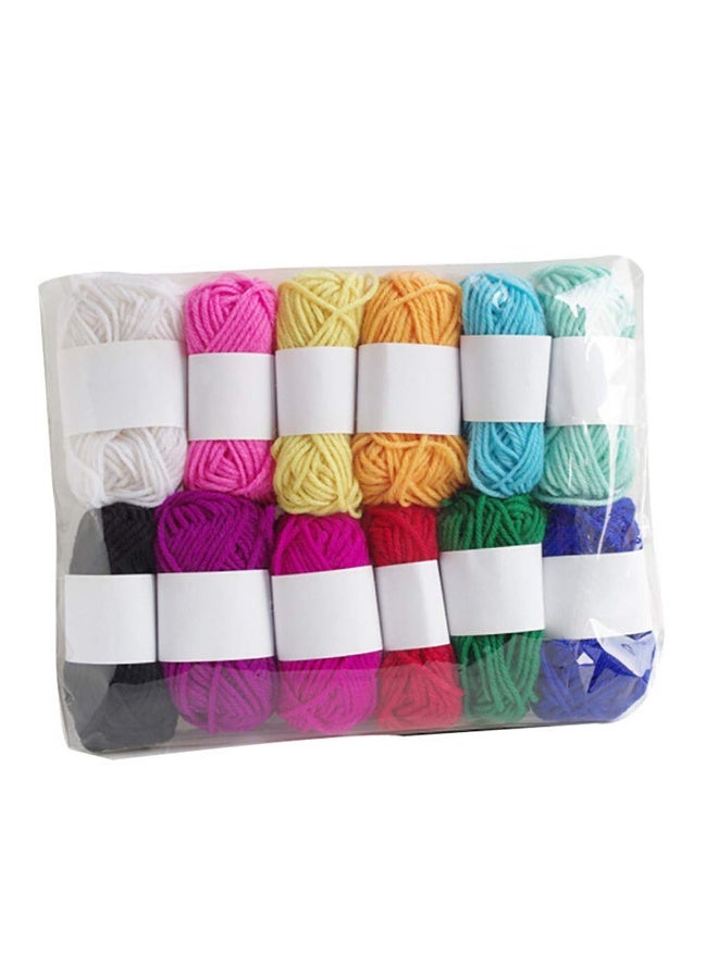 DURKU Soft Acrylic Yarn, Perfect Rainbow DIY for Hand Needlework Knitting and Crochet Woven Project, Great for Scarves, Hats, and Craft Projects (10g, Assorted Colors, 12 Pieces) - Image 3