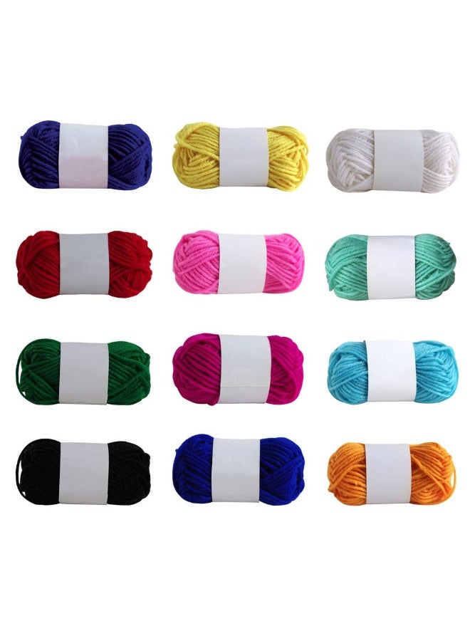 DURKU Soft Acrylic Yarn, Perfect Rainbow DIY for Hand Needlework Knitting and Crochet Woven Project, Great for Scarves, Hats, and Craft Projects (10g, Assorted Colors, 12 Pieces) - Image 2