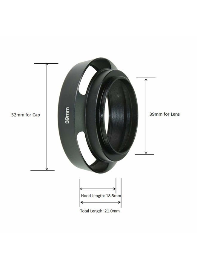 SIOTI 39mm Lens Hood, Oxidation Matte Anti Reflective Treatment, Aluminum Alloy, with 1 * 52mm Lens Cap, Compatible with Sony/Canon/Nikon/Fuji etc >40mm Camera Lens - Image 3