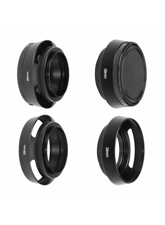 SIOTI 39mm Lens Hood, Oxidation Matte Anti Reflective Treatment, Aluminum Alloy, with 1 * 52mm Lens Cap, Compatible with Sony/Canon/Nikon/Fuji etc >40mm Camera Lens - Image 2