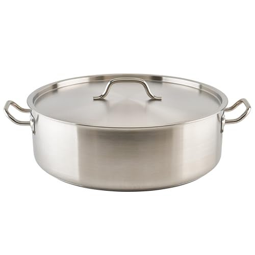 Winware - Stainless Steel 25 Quart Brasier with Cover - Image 1
