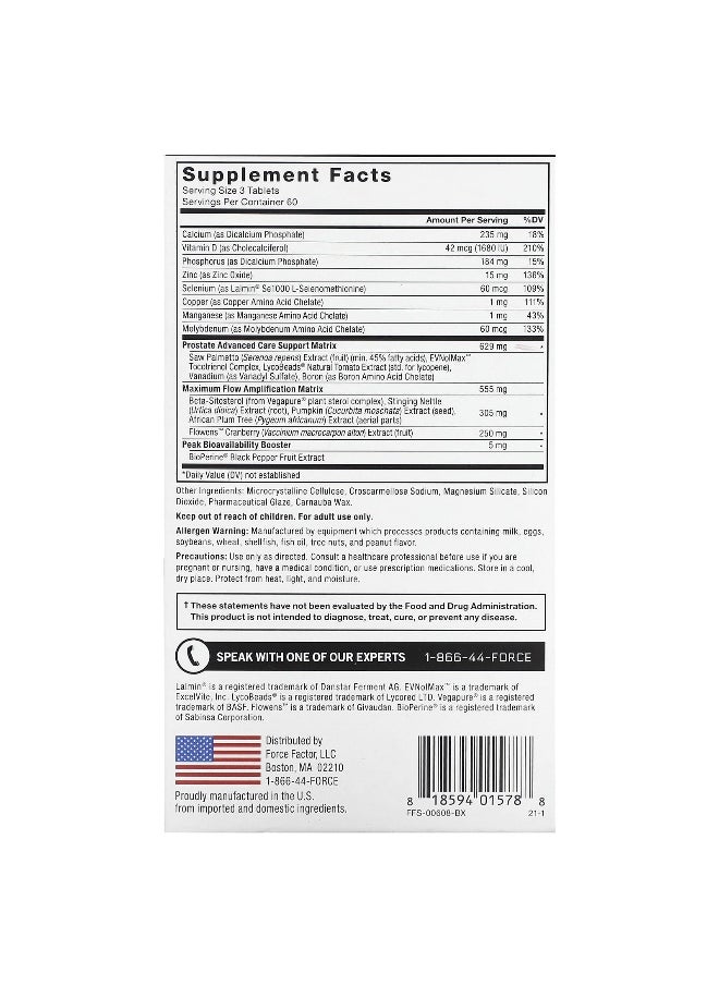 Force Factor Force Factor, Prostate Advanced, 180 Tablets  - Image 2