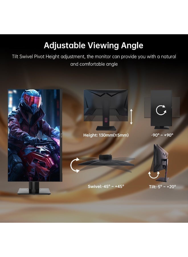 ك تي سي شاشة العاب 27 بوصة 240 هرتز QHD 2560 × 1440 من كيه تي سي، HVA سريع، HDR400، متوافقة مع جي سينك/فري سينك، USB/نوع C/منفذ عرض/HDMI، قابلة للتثبيت فيسا، ارتفاع محوري وإمالة قابلة للتعديل، 27GS950 - Image 2