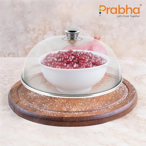 Prabha Stainless Steel Dish Cover | Keep Your Food Fresh and Stylish | Ideal for Home & Kitchen, Flies Mosquitoes Insect Proof Dining Tables Covers Fruits, Cake, Vegetable, Rice Cover. (23 CM) - Image 4