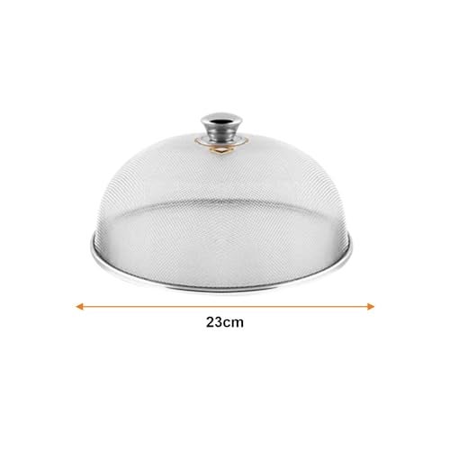 Prabha Stainless Steel Dish Cover | Keep Your Food Fresh and Stylish | Ideal for Home & Kitchen, Flies Mosquitoes Insect Proof Dining Tables Covers Fruits, Cake, Vegetable, Rice Cover. (23 CM) - Image 2