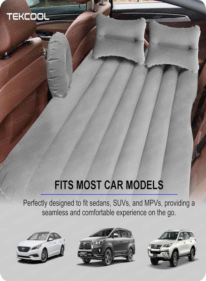 TEKCOOL Premium Car Inflatable Bed with Pump & 2 Air Pillow|Quick Inflatable Back Seat Bed|Car Inflatable Mattress|Car Bed Mattress|Car Bed For Kids,Travel,Trips,Camping,Picnic,Pool &Beach|Universal Fit|Grey/ - Image 3