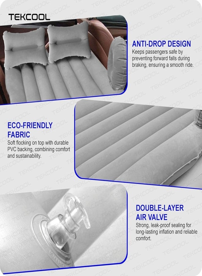 TEKCOOL Premium Car Inflatable Bed with Pump & 2 Air Pillow|Quick Inflatable Back Seat Bed|Car Inflatable Mattress|Car Bed Mattress|Car Bed For Kids,Travel,Trips,Camping,Picnic,Pool &Beach|Universal Fit|Grey/ - Image 4