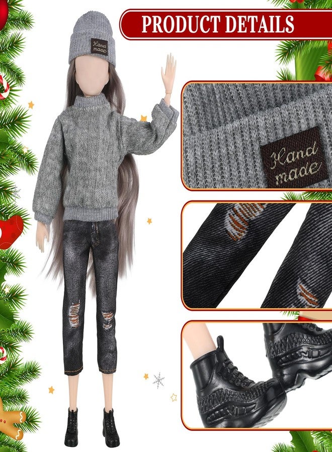 Bencailor 8 Pcs Doll Clothes Doll Accessories Include Sweater Pants Shoes Hat for Winter Christmas(Classic,12 Inch) - Image 5