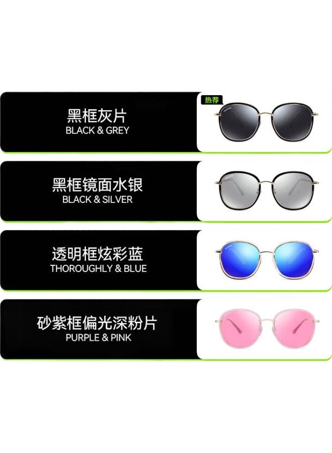 VEGOOS Women'S Polarized Sunglasses Modern Fashion Driving Shades 6118 Black Frame Grey Lens - Image 2