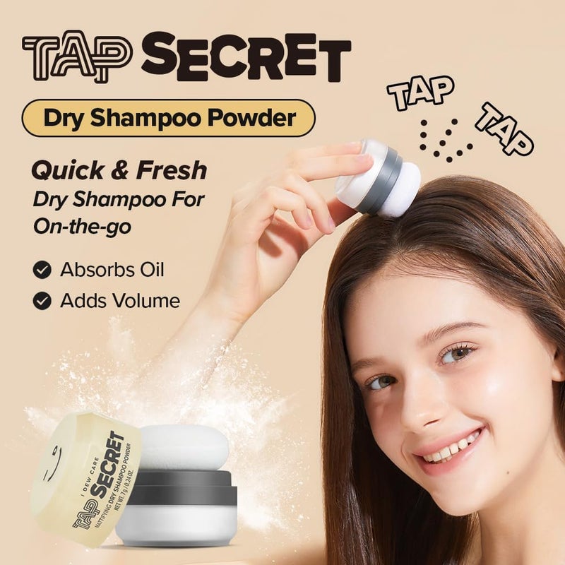 I DEW CARE Biotin Clarifying Dry Shampoo - Tap Secret Original Duo Set | Strengthening & Volumizing, Powder Type, Refillable, Travel size, Non-aerosol, Korean Ginseng, Stocking Stuffers, 0.26 Oz * 2ea Cost saving design picks - Image 2