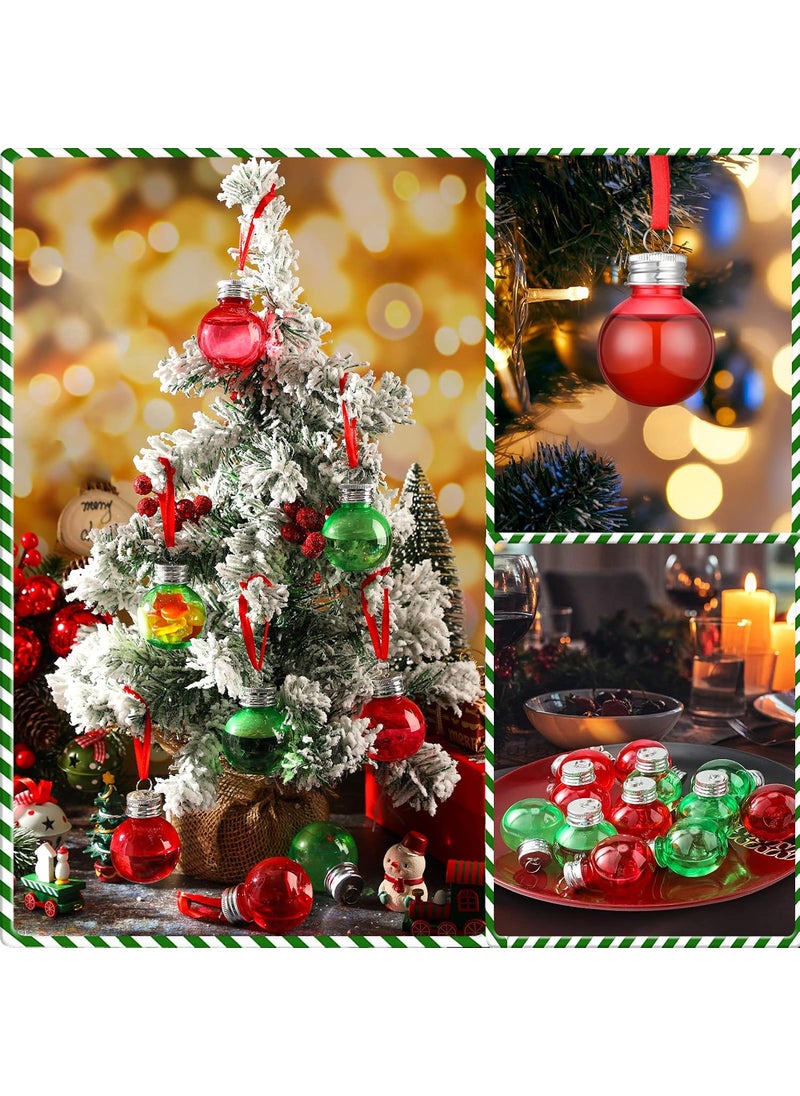 Nuenen Nuenen 12 Pieces Christmas Clear Plastic Ornaments Balls Christmas Fillable Tree Ornaments Plastic Hanging Decoration Pendant Ball for Home Holiday Decor  - Image 5