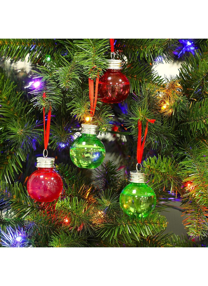Nuenen Nuenen 12 Pieces Christmas Clear Plastic Ornaments Balls Christmas Fillable Tree Ornaments Plastic Hanging Decoration Pendant Ball for Home Holiday Decor  - Image 2