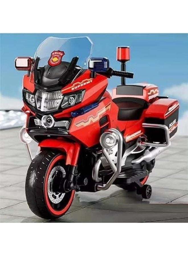 GTG Toys Electric Motorcycle for Kids, Police Bike Design, Three Wheels, LED Lights and Music, (red) - Image 2