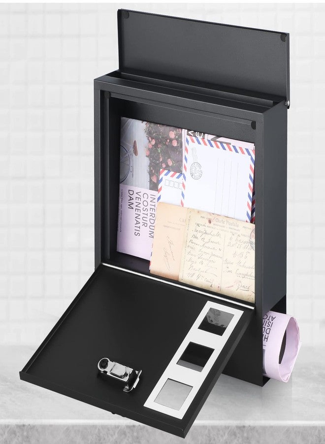 xydled Mailbox with Combination Lock,Large Capacity Wall Mounted Locking Security Mailbox,Large Mail Box with Newspaper Compartment，Black - Image 5