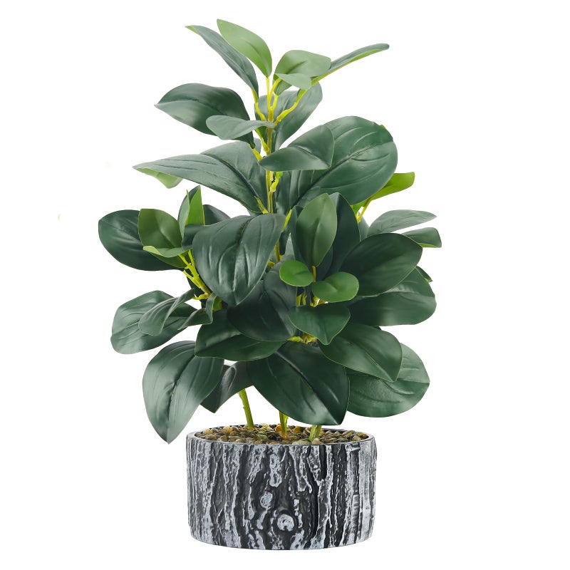 Der Rose Der Rose 17'' Fake Plants Artificial Plants Indoor with Black and White Striped Pots for Room Home Bathroom Bedroom  - Image 2