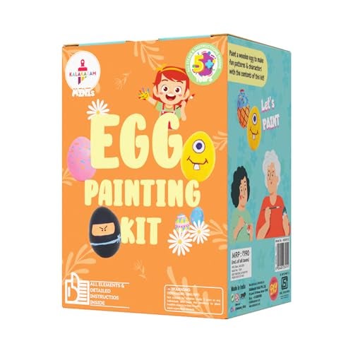 Kalakaram Mini DIY Egg Painting Craft Kit | DIY On The Go | Perfect For Gifting | Birthday Gifting | Return Gift For Parties | Kids Aged 4,5,6,7, Multicolour - Image 1
