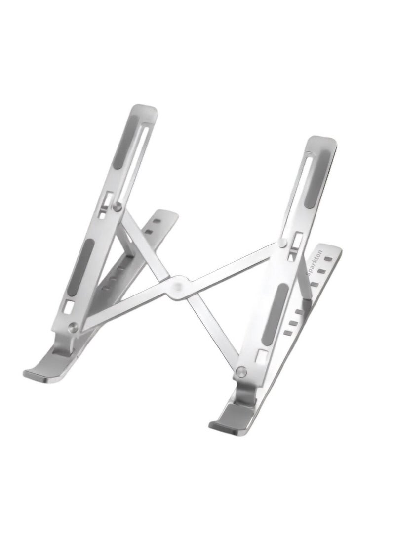 Sparkton Adjustable Laptop Stand  Ergonomic Foldable Stand for Laptops & Tablets (10"-17") - 6 Adjustable Heights Heat Dissipation Design Portable Sturdy Aluminum Alloy - Image 1