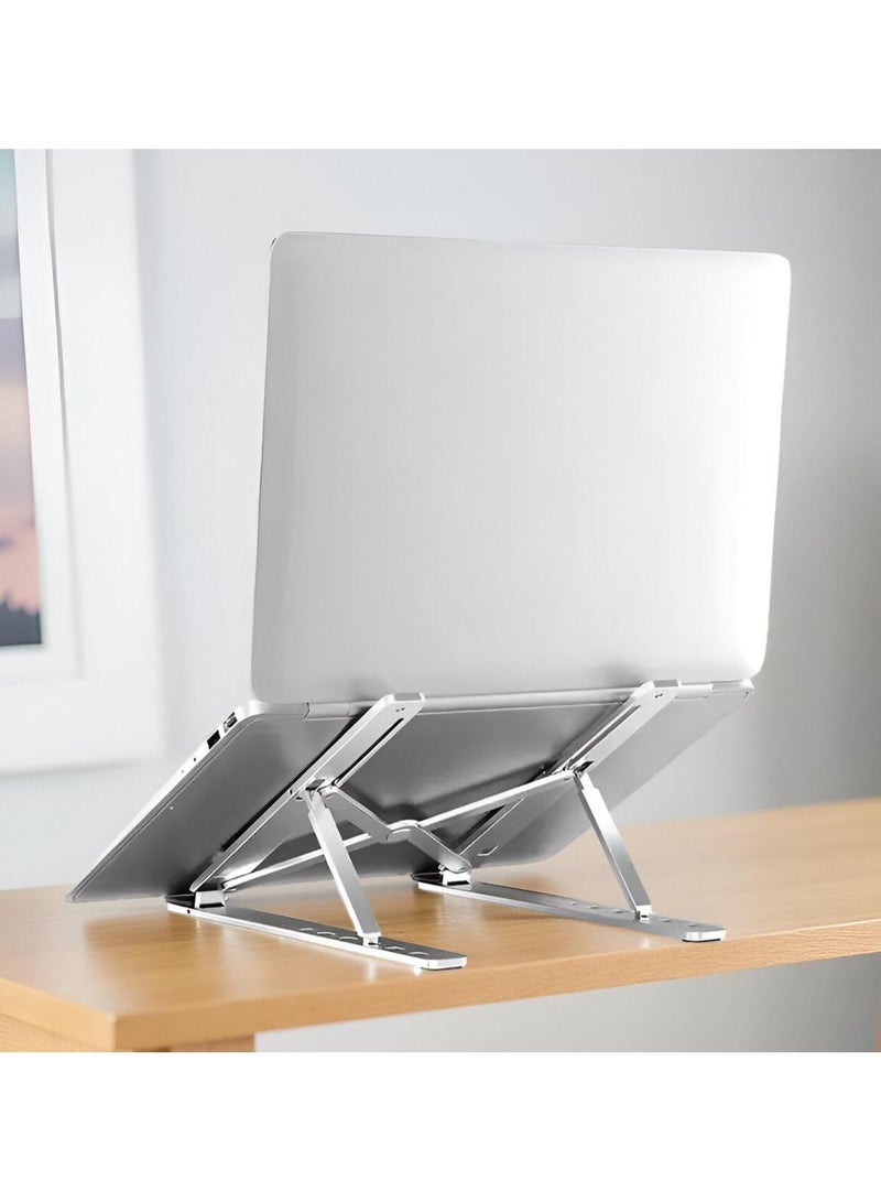 Sparkton Adjustable Laptop Stand  Ergonomic Foldable Stand for Laptops & Tablets (10"-17") - 6 Adjustable Heights Heat Dissipation Design Portable Sturdy Aluminum Alloy - Image 3
