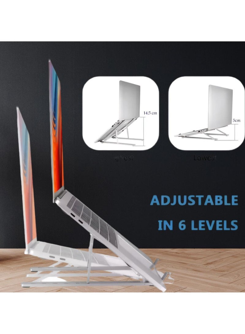 Sparkton Adjustable Laptop Stand  Ergonomic Foldable Stand for Laptops & Tablets (10"-17") - 6 Adjustable Heights Heat Dissipation Design Portable Sturdy Aluminum Alloy - Image 5
