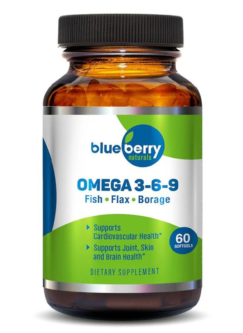 blueberry NATURALS كبسولات اوميغا 3-6-9 60 كبسولة 