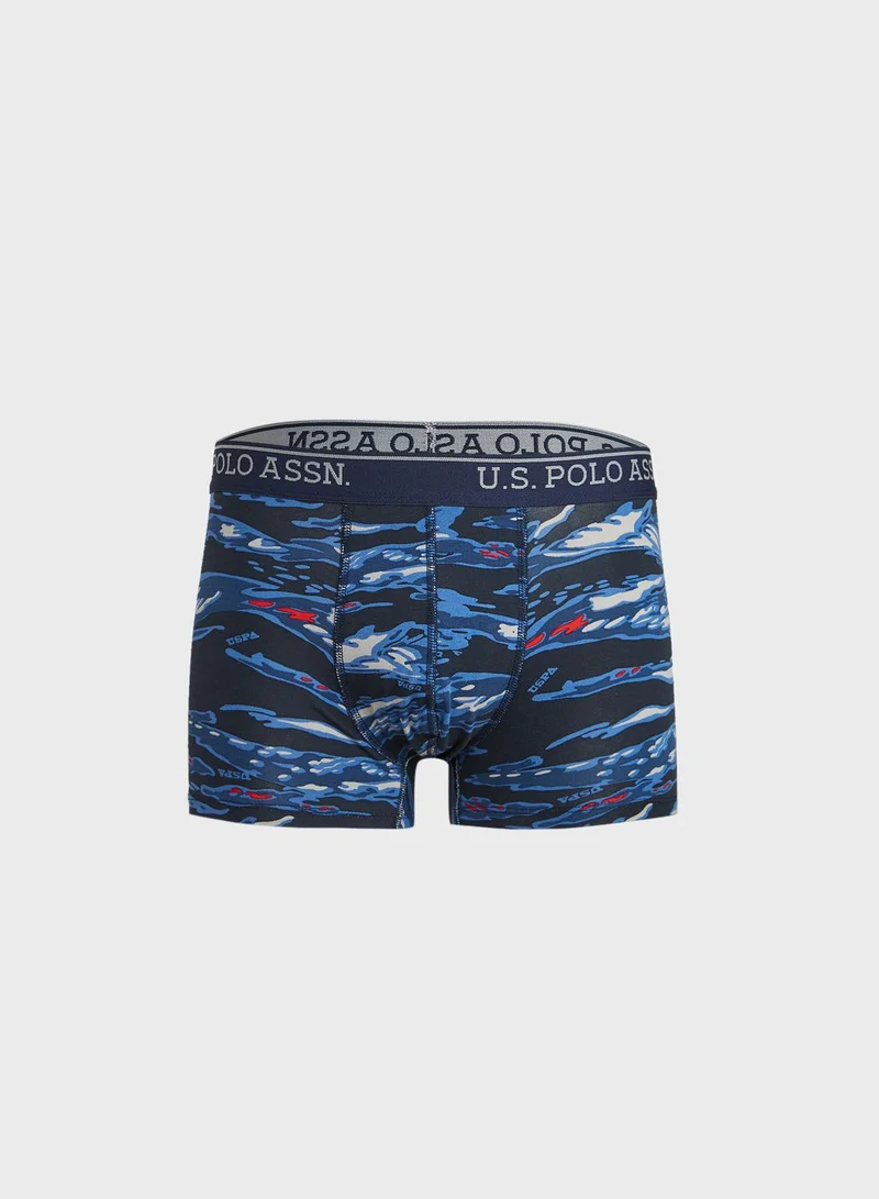 U.S. Polo Assn. 3 Pack Assorted Logo Band Trunks