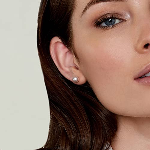 THE PEARL SOURCE White Japanese Akoya Real Pearl Earrings for Women - 14k Gold Stud Pearl Earrings | Hypoallergenic Earrings with Genuine Cultured Pearls, 7.0-7.5mm - Image 2