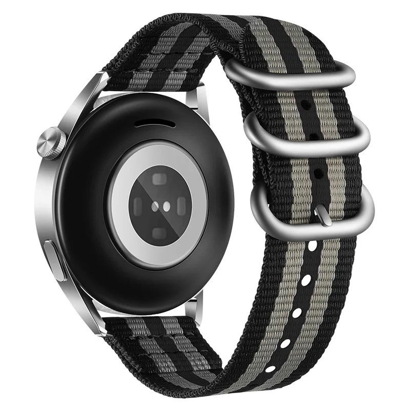 Bluejw Premium Woven Nylon Watch Strap Replacement - Durable Sport Striped Wristband for Men's Watches - Image 1