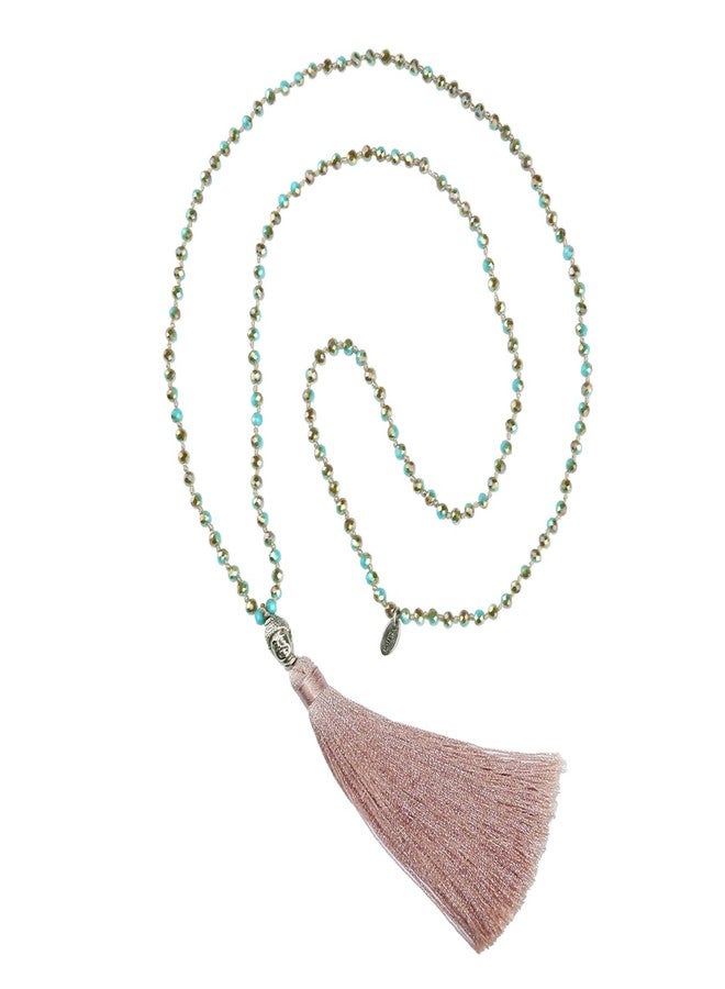 KELITCH Tassel Necklace Buddha Pendant Crystal Necklace Handmade Women Jewelry - Image 1