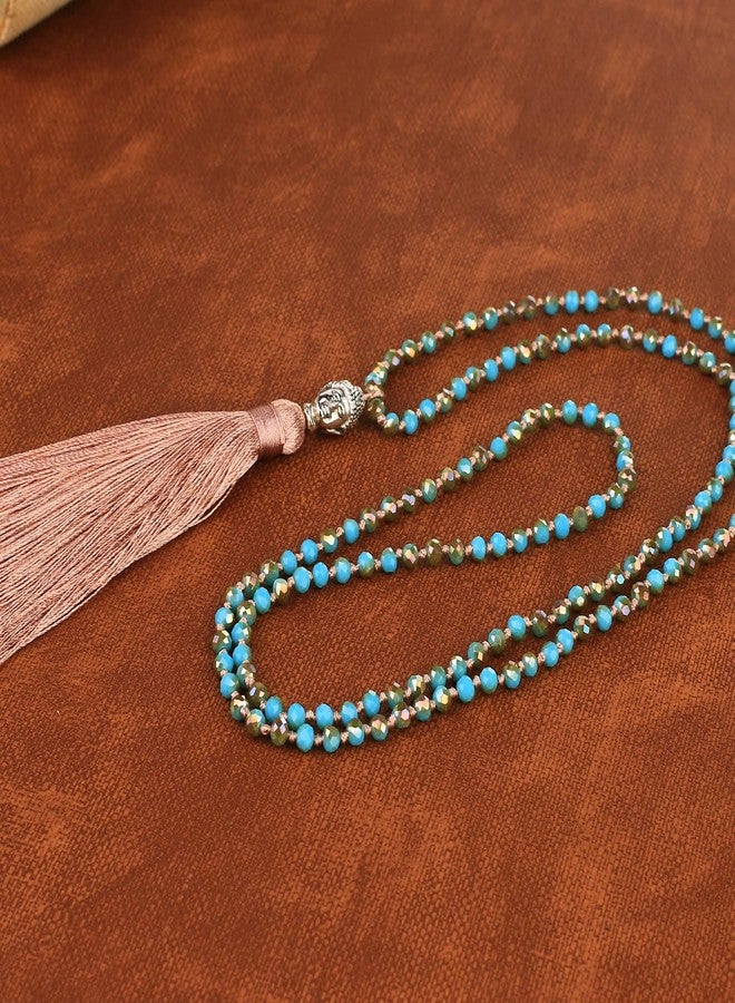 KELITCH Tassel Necklace Buddha Pendant Crystal Necklace Handmade Women Jewelry - Image 2