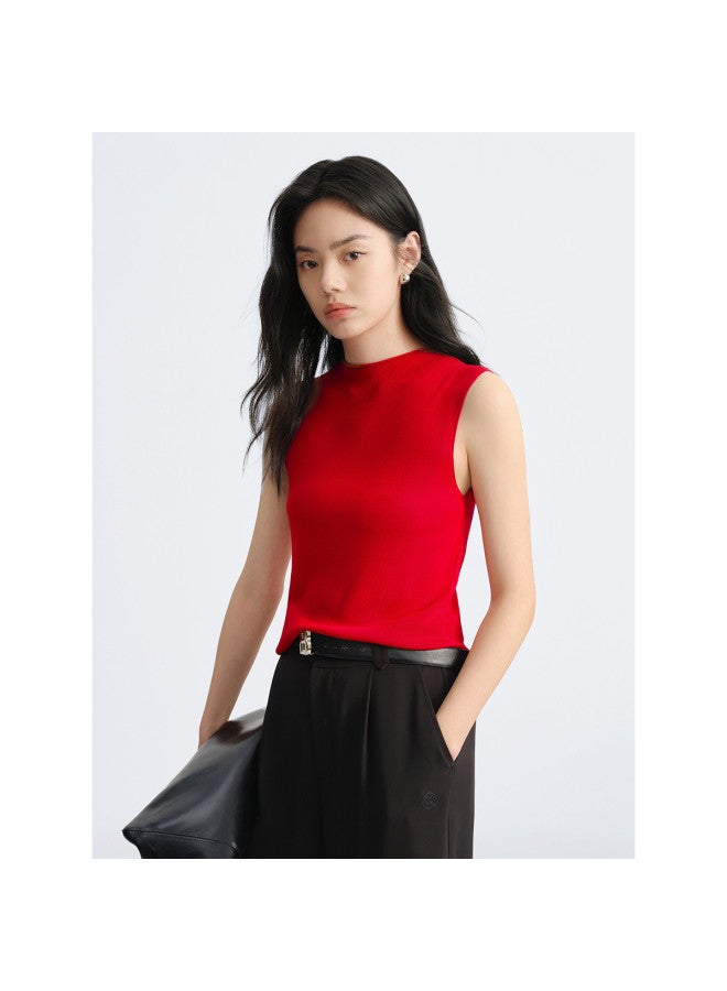 Waxbird Spring And Autumn Commuting Slim Semi-high Neck Women's Knitted Top - Image 3