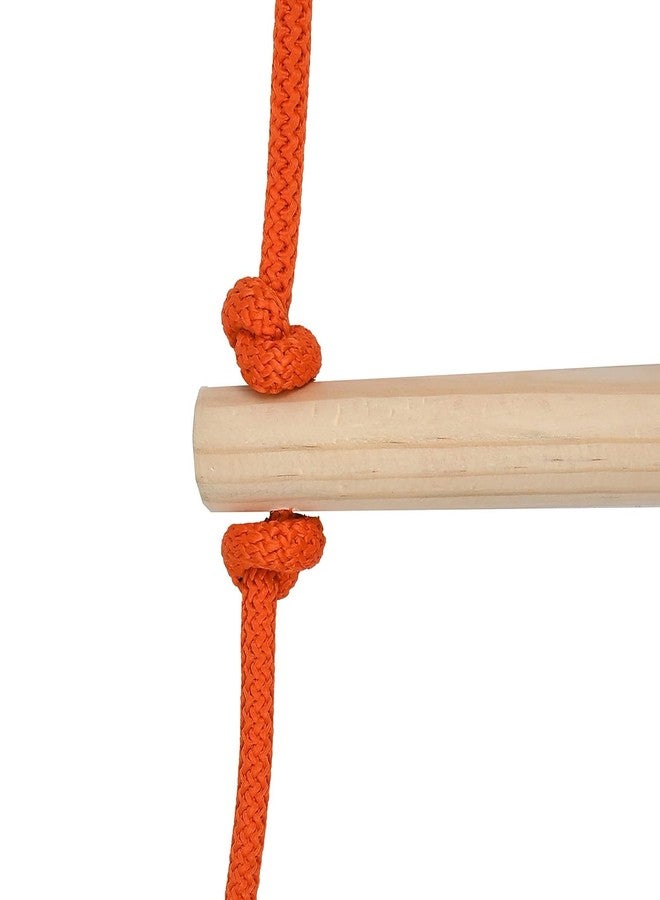 Sprointal Rope Ladder for Kids | Climbing Ladder for Kids | Wooden Ladder for Kids for Physical Activity | Indoor Outdoor Games for Kids, Kid Ladder for 3 to 10 Years Kids (Orange) - Image 5