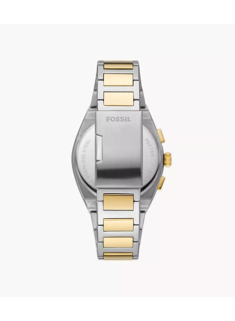 FOSSIL Men Fossil Everett Chronograph Two-Tone Stainless Steel Watch – FS5796 - Image 2
