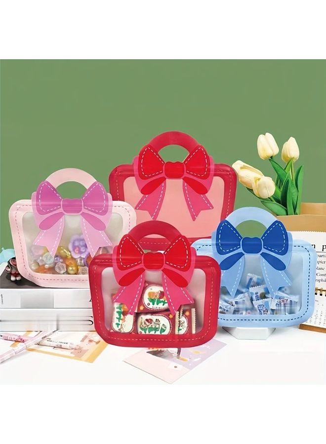Blue Bowknot Shaped Hand Held Gift Bags 10pcs Jewelry Accessory Packaging Party Favor - Image 2