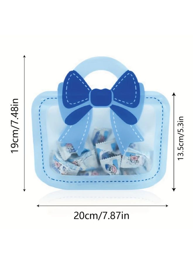 Blue Bowknot Shaped Hand Held Gift Bags 10pcs Jewelry Accessory Packaging Party Favor - Image 4