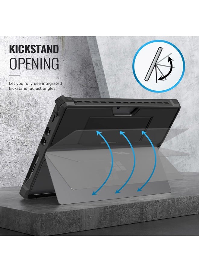 MoKo Case Fits Microsoft Surface Pro 8 13" Touchscreen 2021 Release Tablet - All-In-One Protective Rugged Cover Case with Hand Strap & Compatible with Type Cover Keyboard, Black - Image 5