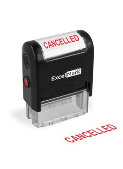 ExcelMark Cancelled Self Inking Rubber Stamp - Red Ink  - Image 1