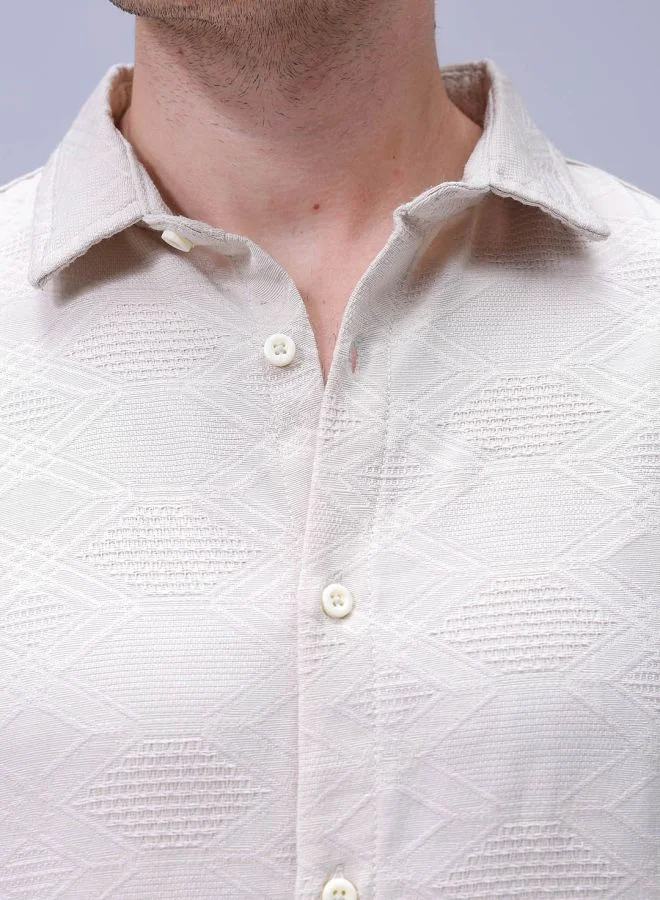 The Indian Garage Co Men Relaxed Fit Solid Full Sleeves Cutaway Collar Resort Wear Shirt
