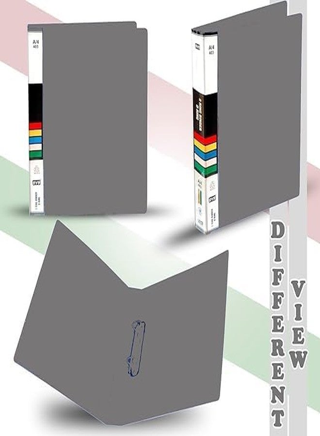 HCS Plastic File Folder 2D Ring Binder A4 Size Tough & Efficient and Elegant Document Storage, School Project Binders, Contemporary Design for Neat Organization (Grey, Pack of 12) - Image 3