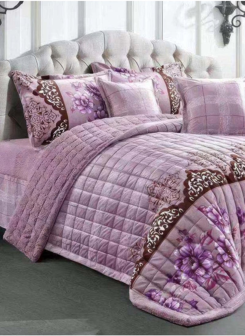 Ming Li - 4 Pieces Winter Comforter Set Single Size 160x210cm Embossed Patterned Bedding Sets Includes Comforte Fitted sheet Pillowcases & Cushion Cover - Image 1